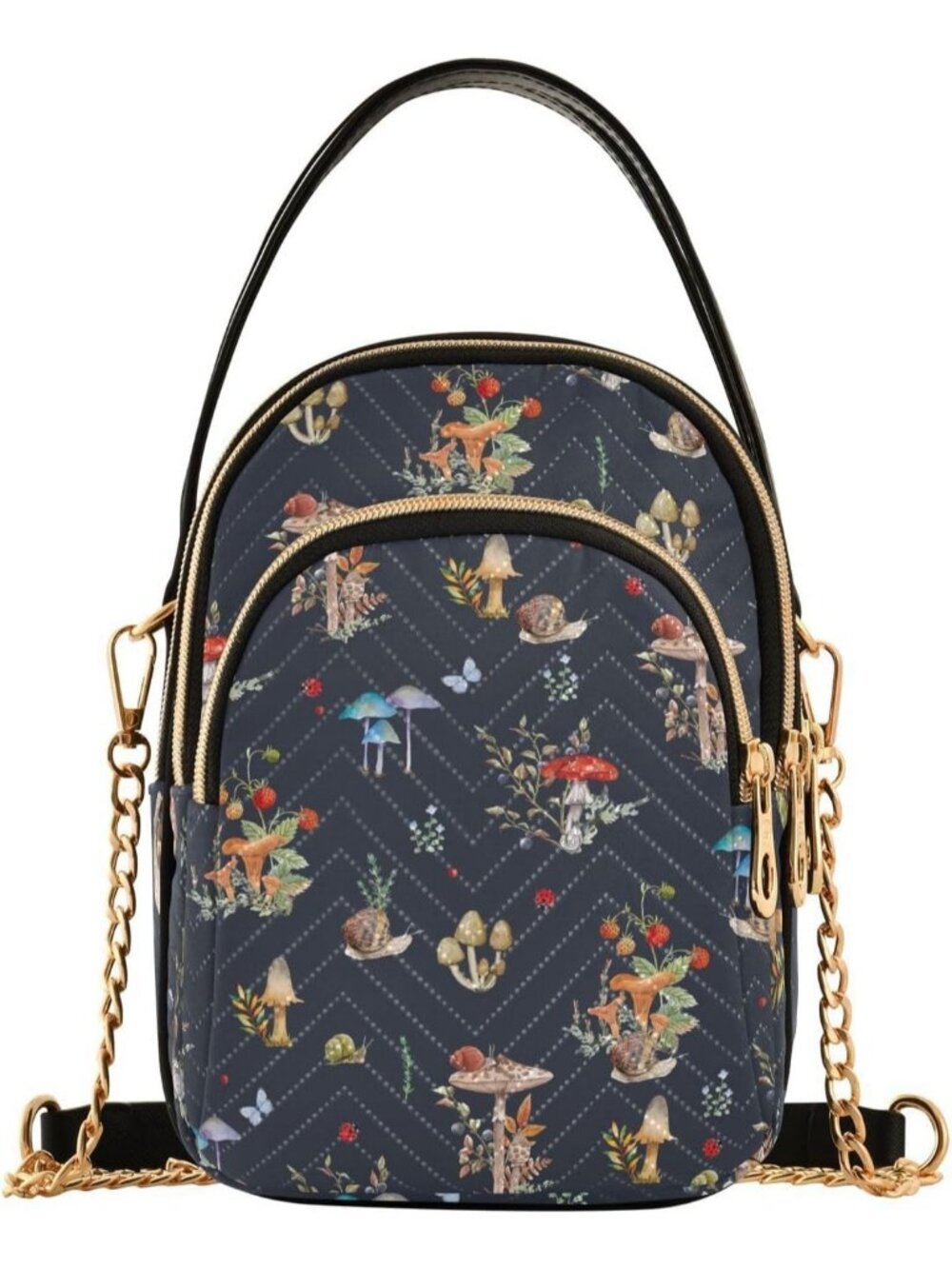 Womens Blue Black Leather Zipper Purse Casual Travel Shoulder Crossbody Bags